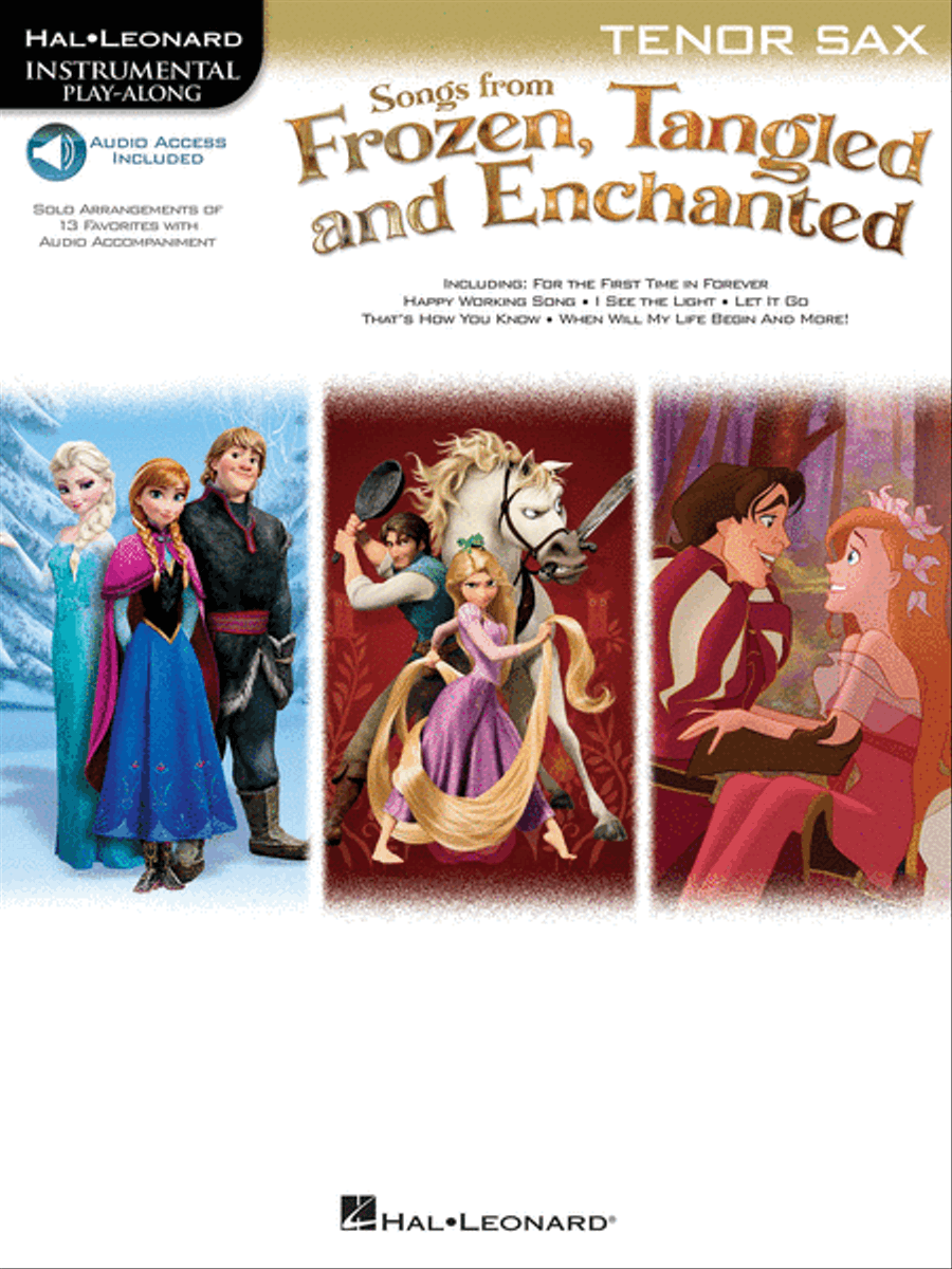 Songs from Frozen, Tangled and Enchanted Tenor Saxophone scores gallery preview page 1