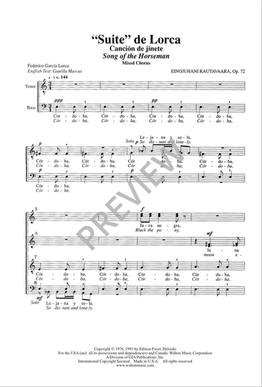 Suite de Lorca (SATB) image number null