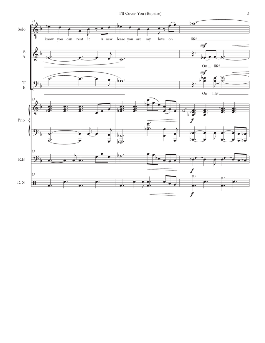 I'll Cover You - Reprise I'll Cover You - Reprise 4-Part scores gallery preview page 5
