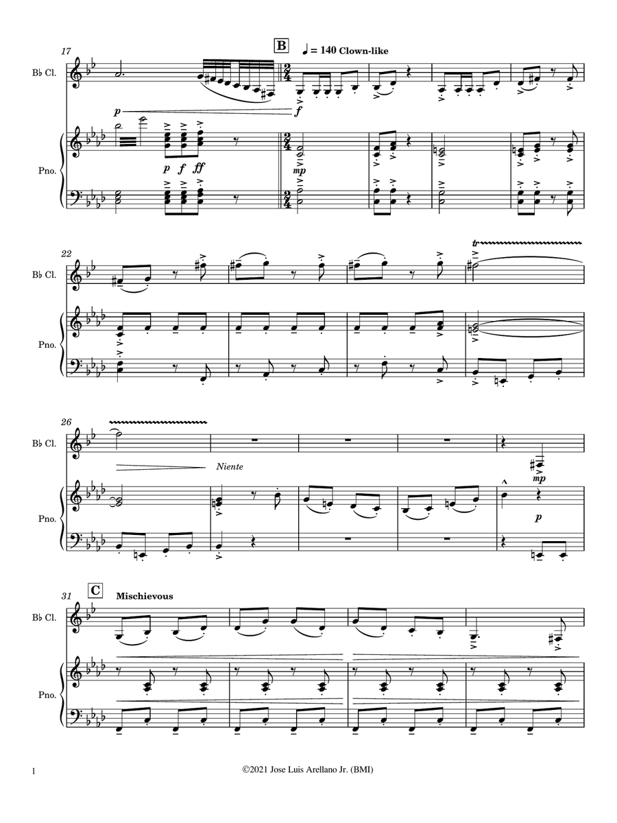 The Pocket Watch Thief B-Flat Clarinet scores gallery preview page 4