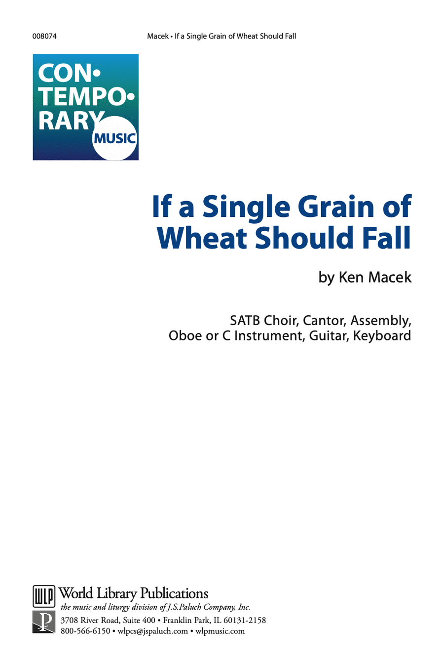 If a Single Grain of Wheat Should Fall 4-Part scores gallery preview page 1