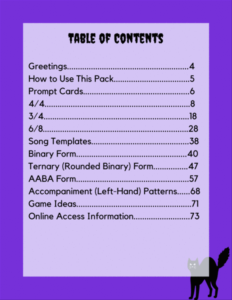 Spooky, Scary Songs: A Halloween Composition Pack