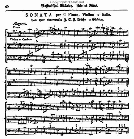 Sonata for flute, violin and bass