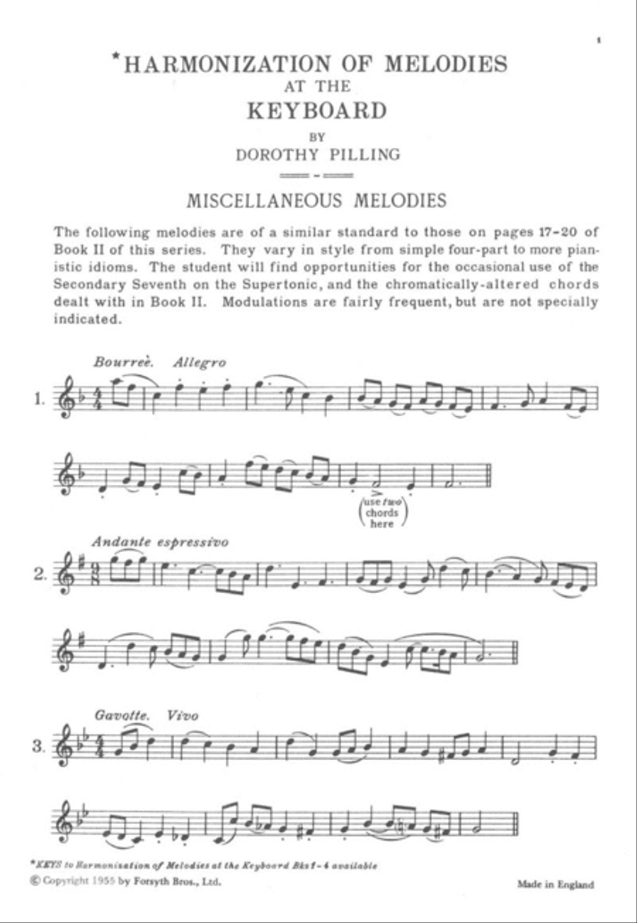 Harmonization of Melodies at the Keyboard Book 3 Piano Method scores gallery preview page 3