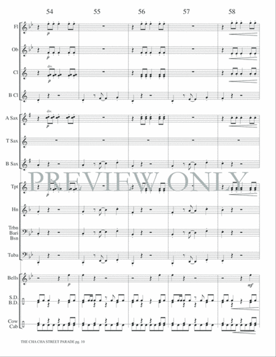 The Cha Cha Street Parade Concert Band scores gallery preview page 13