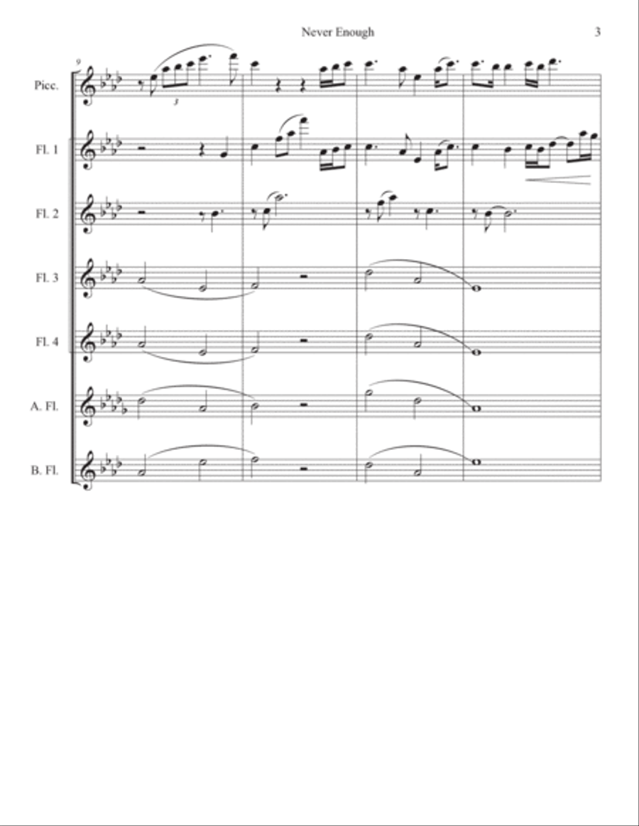 Never Enough Never Enough Flute Choir scores gallery preview page 3