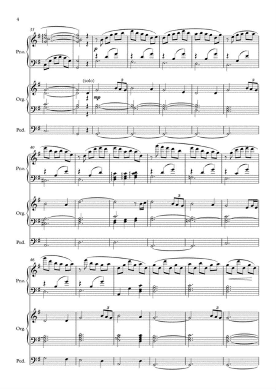 Amazing Grace - Piano & Organ Duet Piano scores gallery preview page 4
