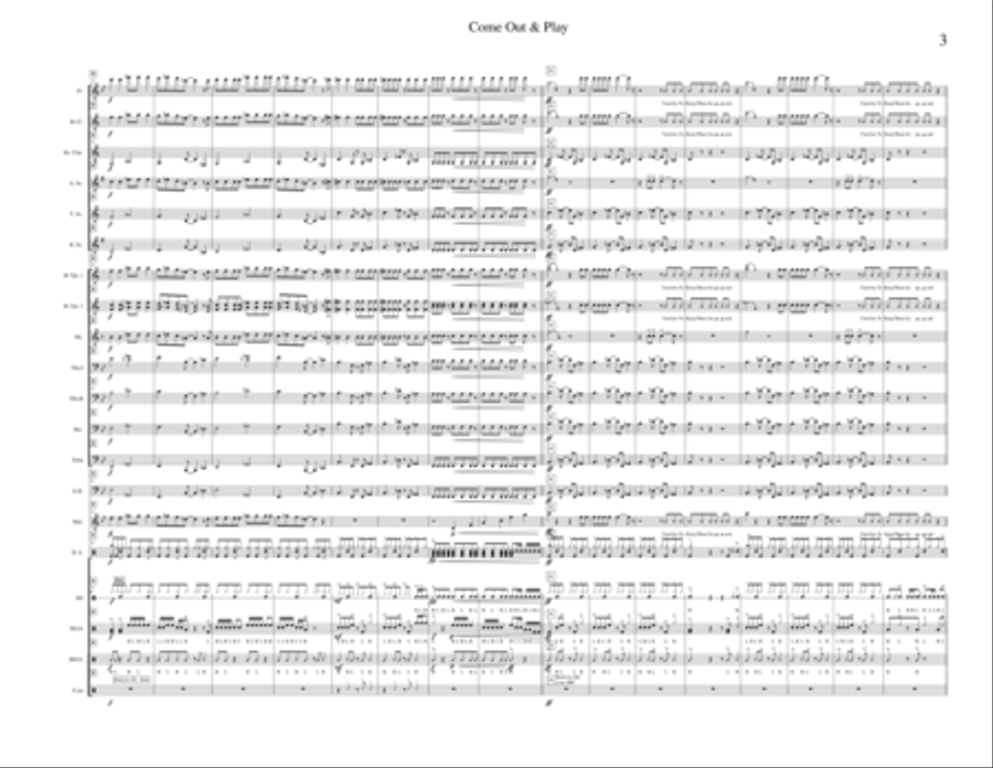 Come Out And Play (keep 'em Separated) Marching Band scores gallery preview page 3