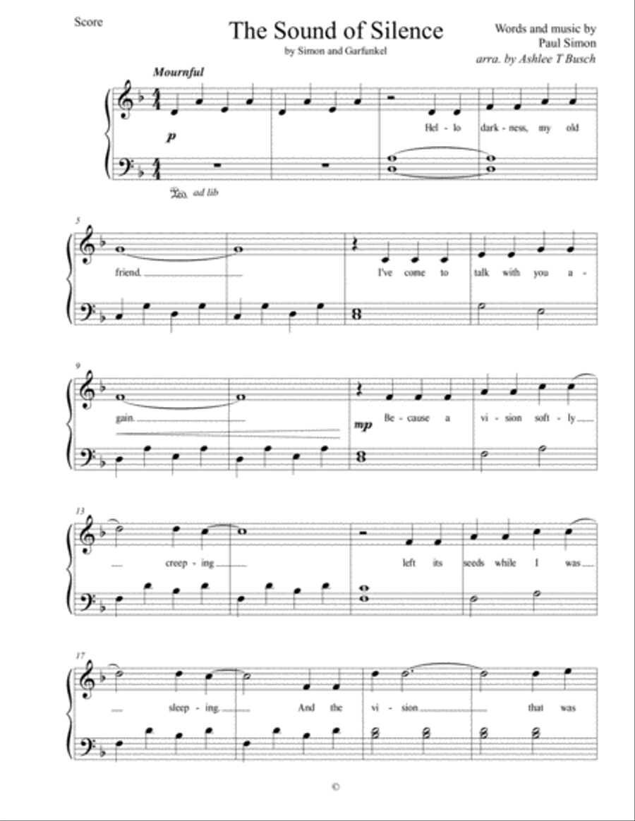 The Sound Of Silence Voice scores gallery preview page 2