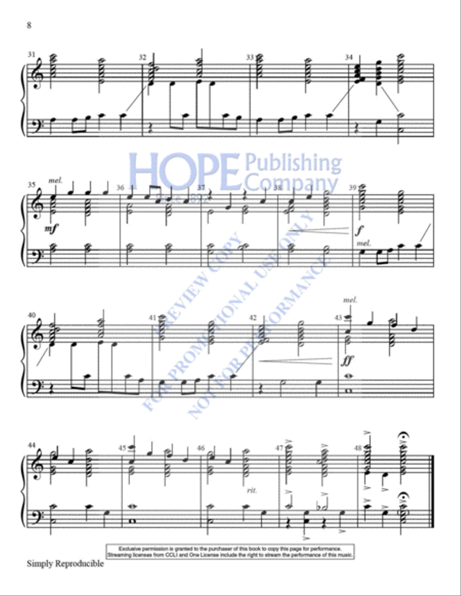 Simply Reproducible Hymns Handbell Choir scores gallery preview page 11