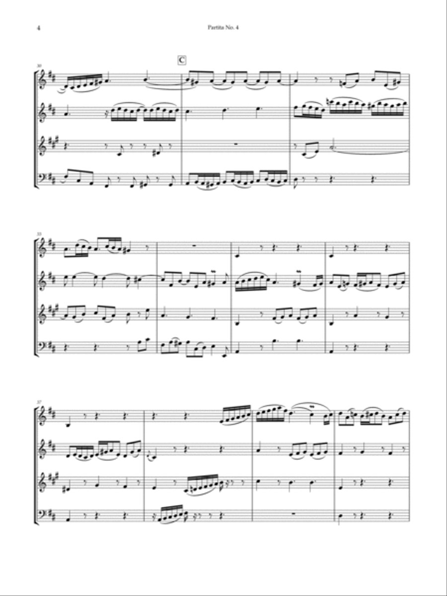 Partita No. 4 in D Major, BWV 828 Woodwind Ensemble scores gallery preview page 6