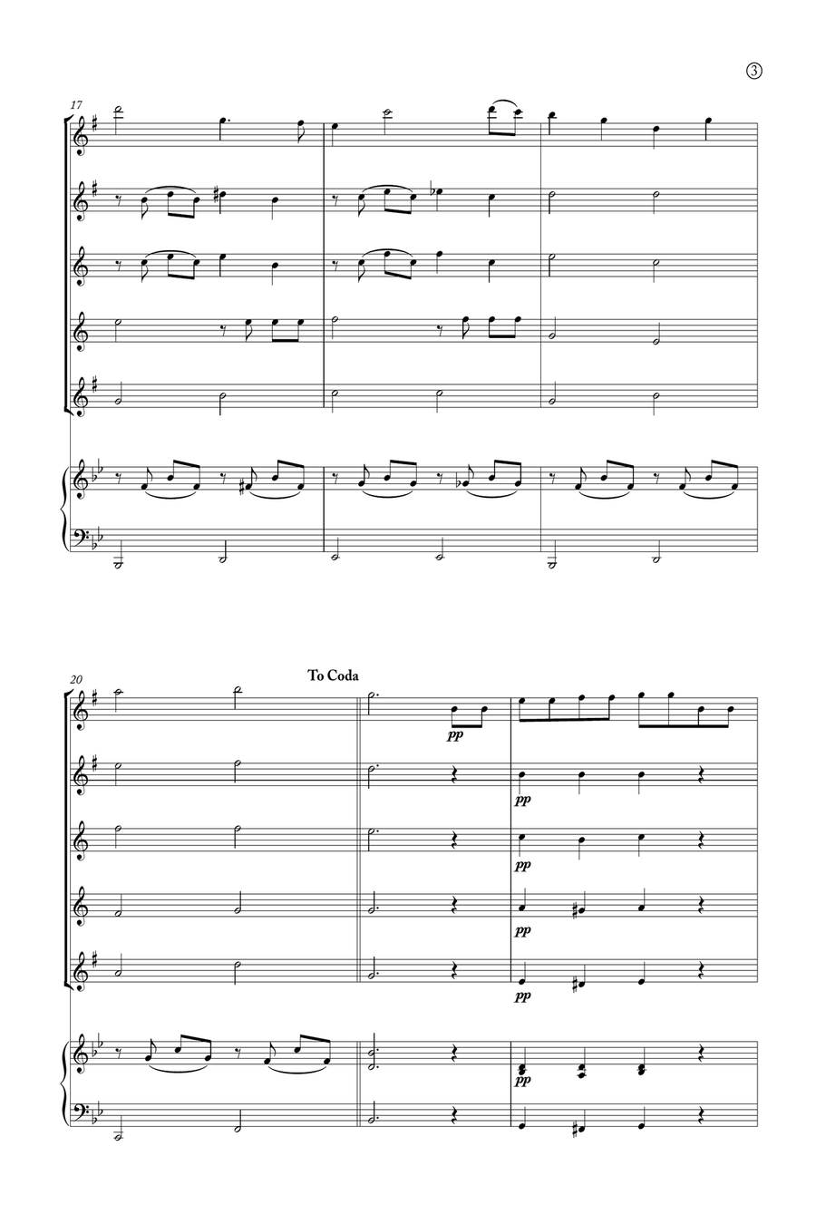 Hymne A L'amour Saxophone Quintet scores gallery preview page 3