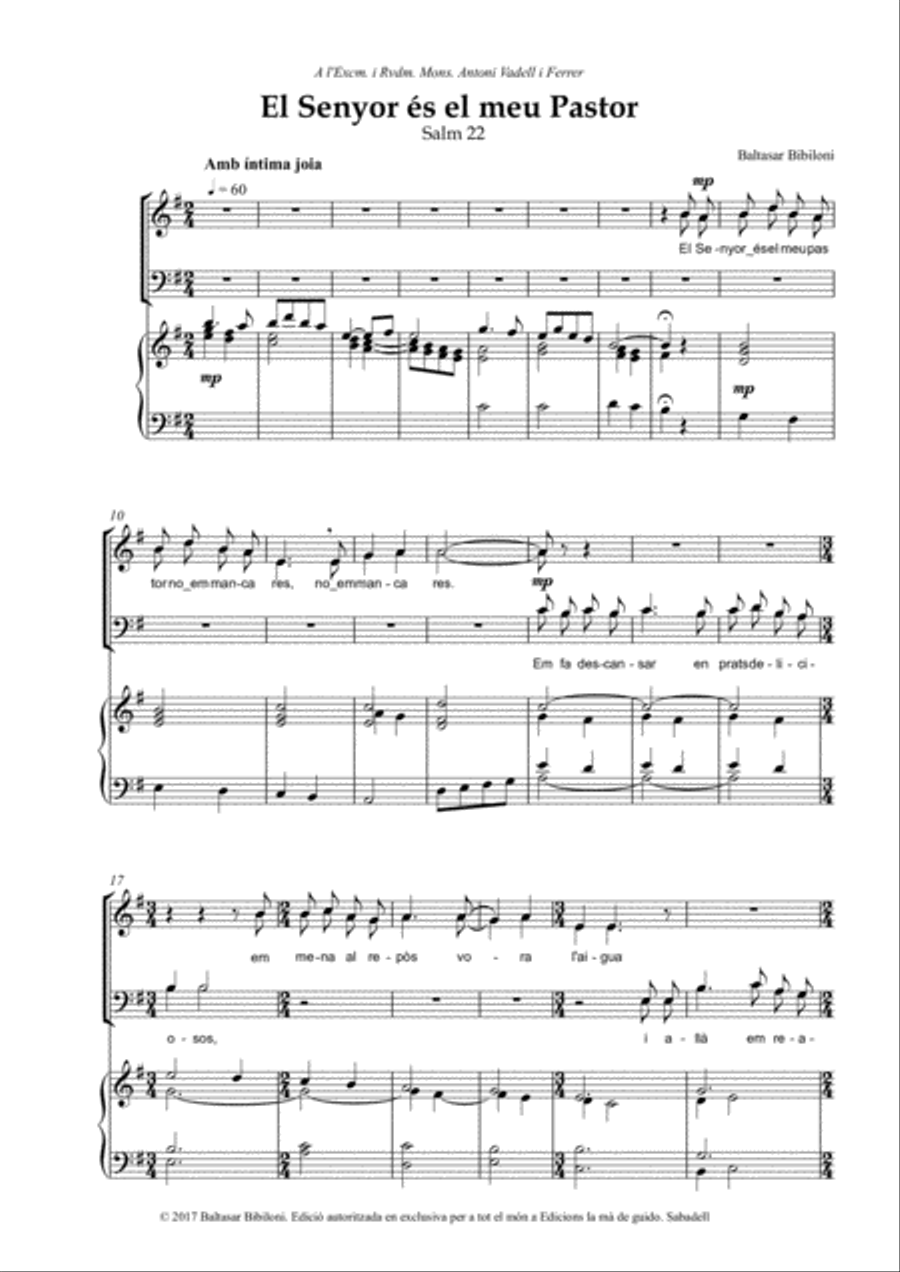 El Senyor és el meu Pastor 4-Part scores gallery preview page 3