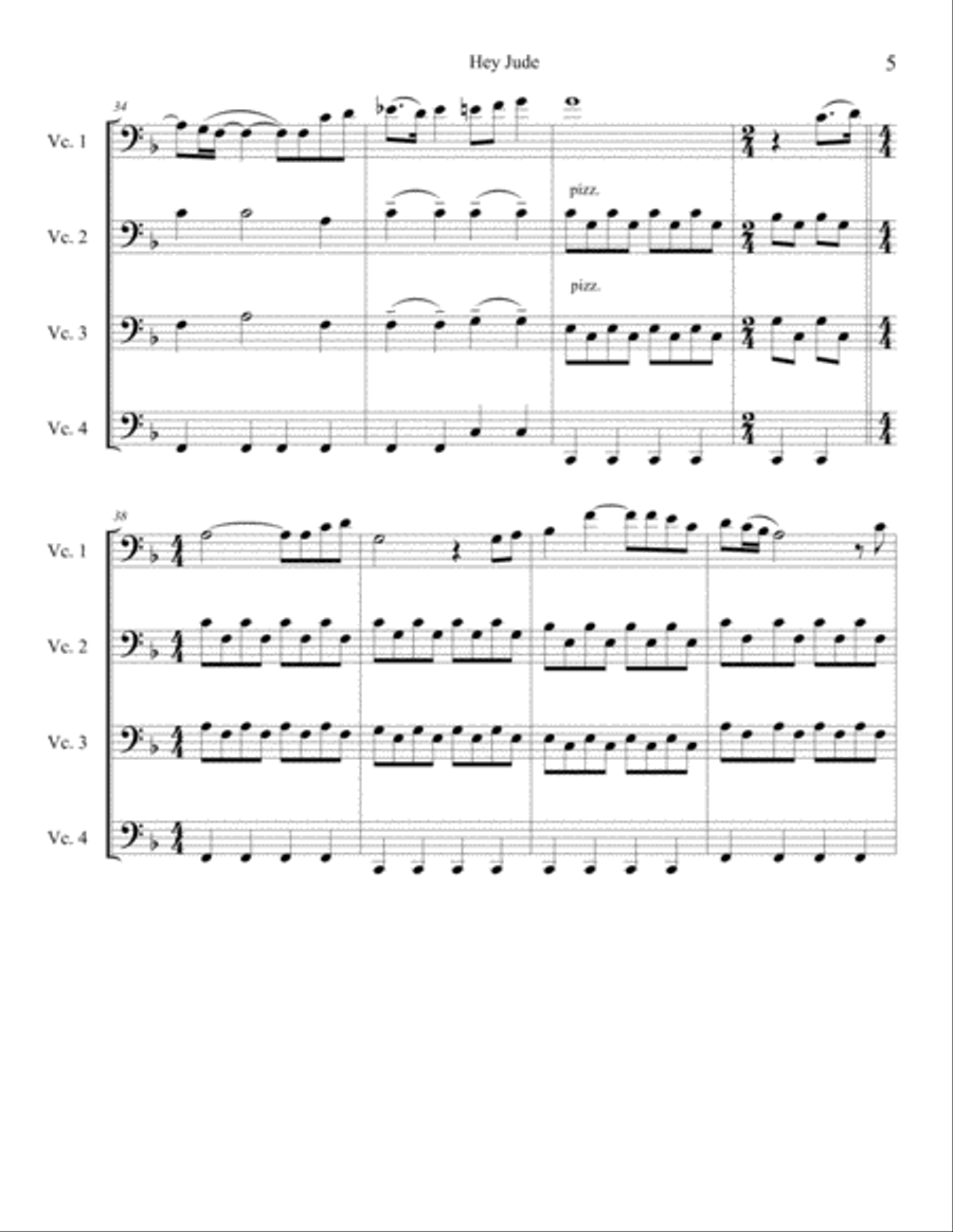 Hey Jude Hey Jude Cello scores gallery preview page 6