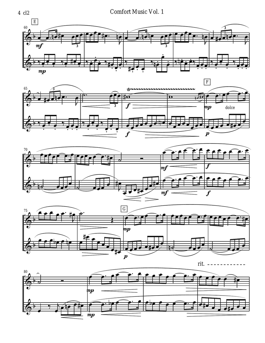 Comfort Music for Clarinet Duet Clarinet Duet scores gallery preview page 4