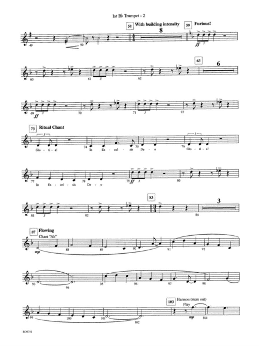 Purgatorio (from The Divine Comedy): 1st B-flat Trumpet Concert Band scores gallery preview page 2