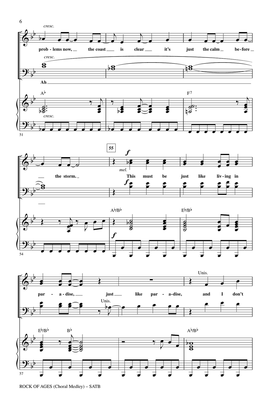 Rock Of Ages (Choral Medley) 4-Part scores gallery preview page 5