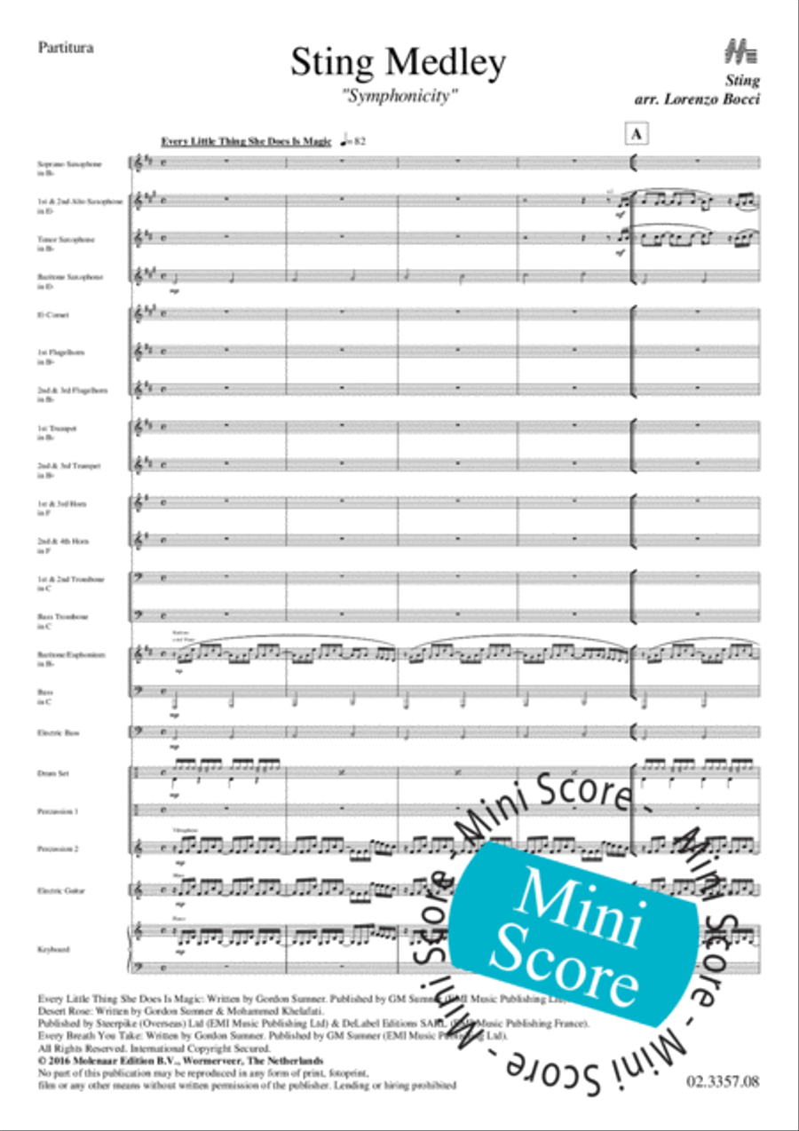 Sting Medley Sting Medley Fanfare Band scores gallery preview page 5