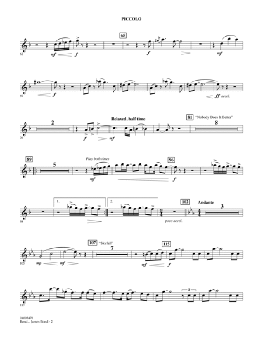 Bond... James Bond - Piccolo Concert Band scores gallery preview page 2
