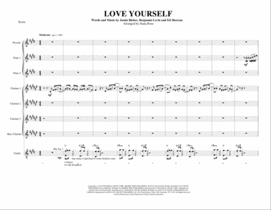 Love Yourself Love Yourself Small Ensemble scores gallery preview page 1