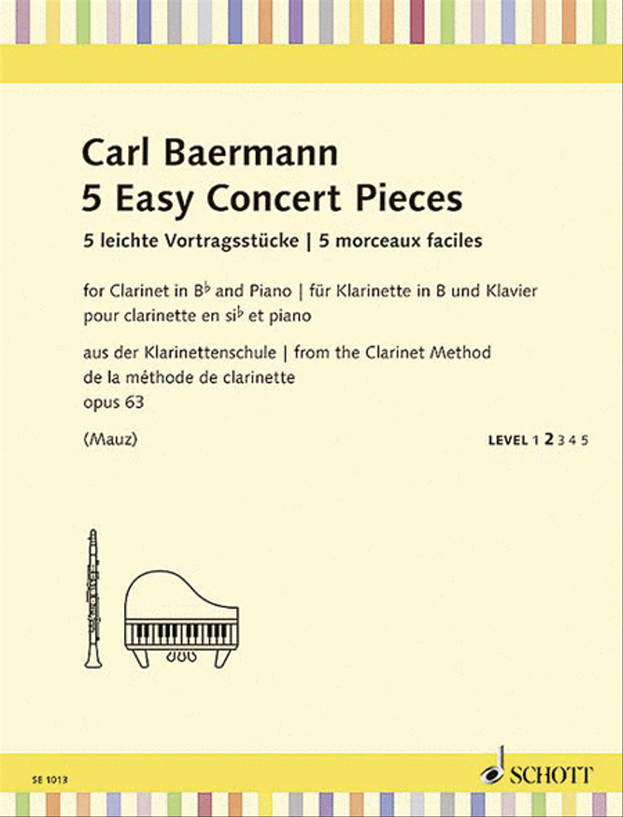 5 Easy Concert Pieces, Op. 63 B-Flat Clarinet scores gallery preview page 1