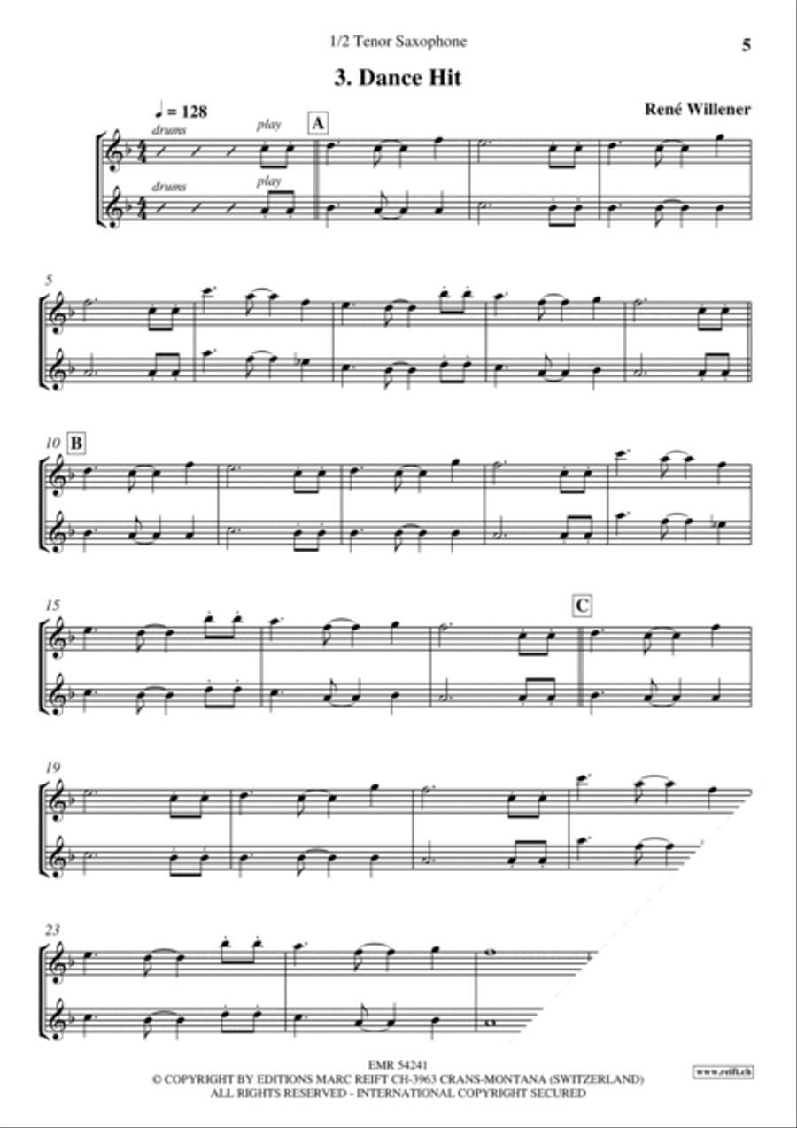 Happy Birthday Tenor Saxophone scores gallery preview page 5
