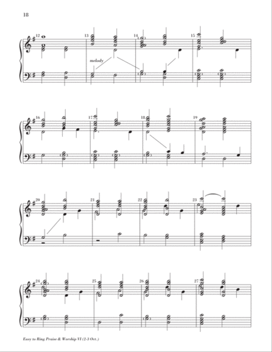 Easy to Ring Praise and Worship 3-Octaves scores gallery preview page 21