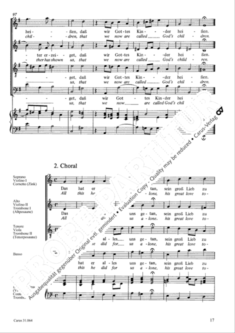 See now, what kind of love (Sehet, welch eine Liebe hat uns der Vater erzeiget) 4-Part scores gallery preview page 18