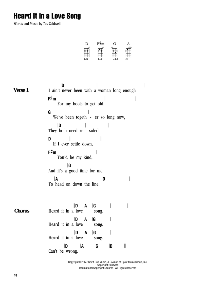 Heard It In A Love Song Ukulele scores gallery preview page 1