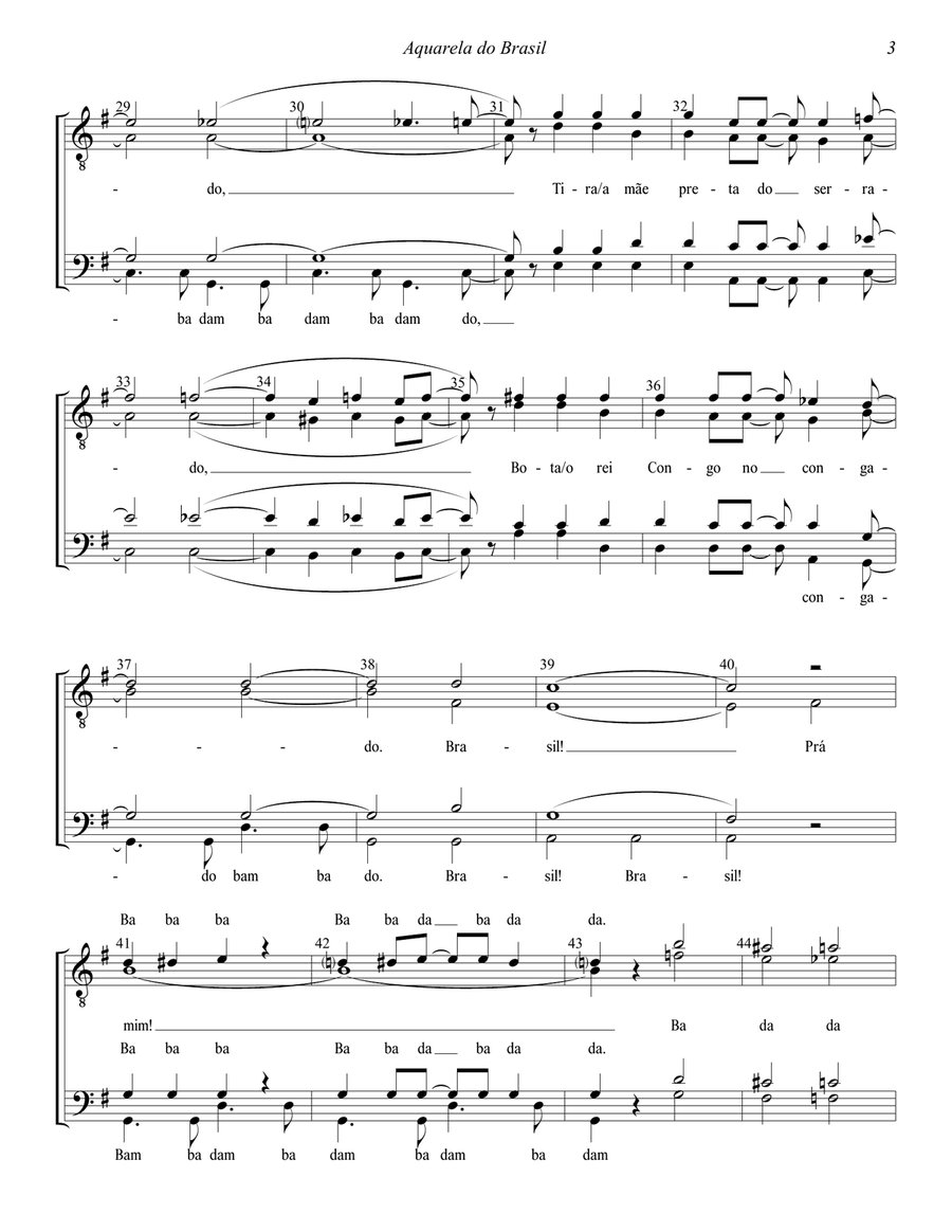 Aquarela Brasileira (aquarela Do Brasil) (brasil) TTBB scores gallery preview page 4