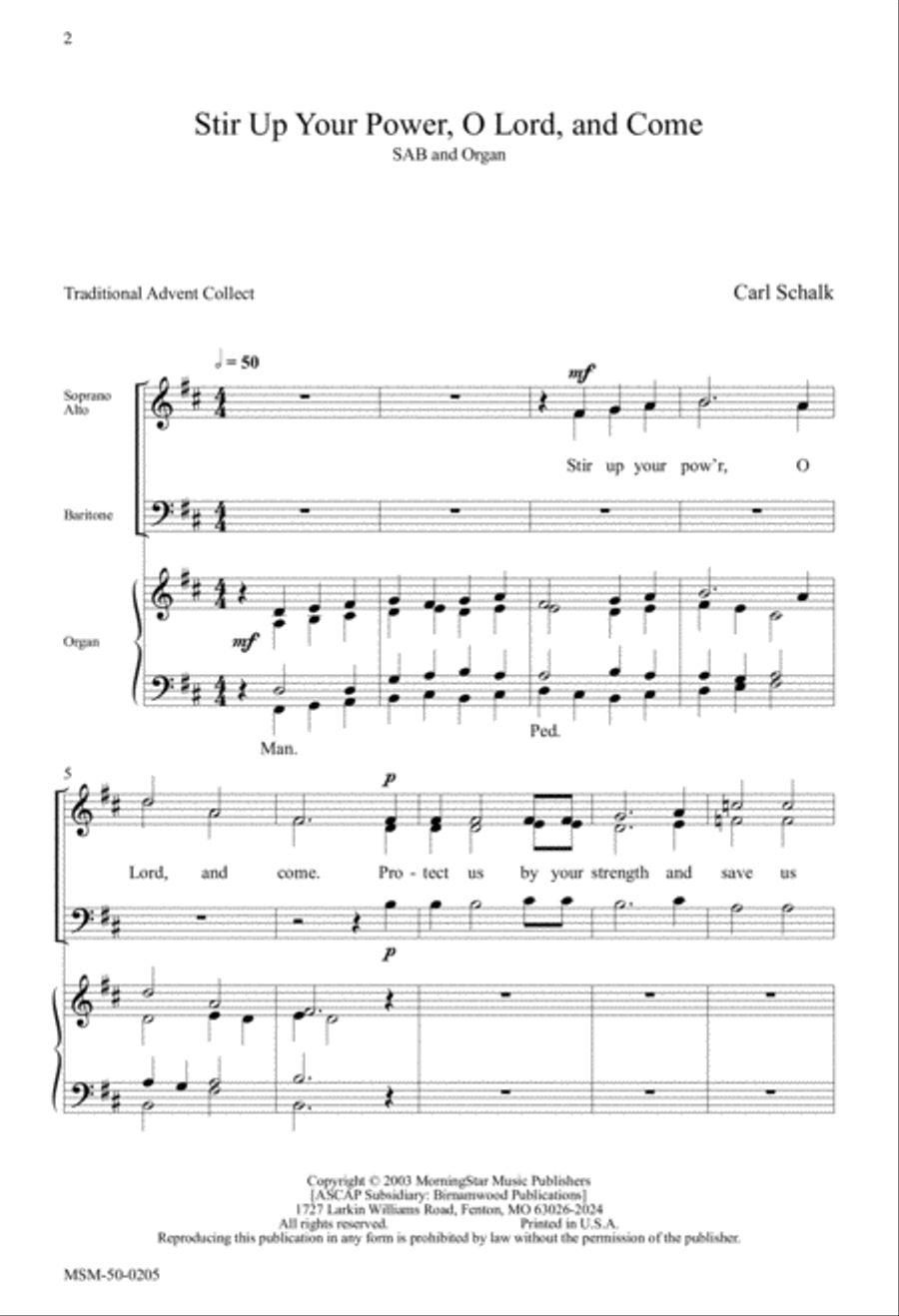 Stir Up Your Power, O Lord, and Come 3-Part scores gallery preview page 1