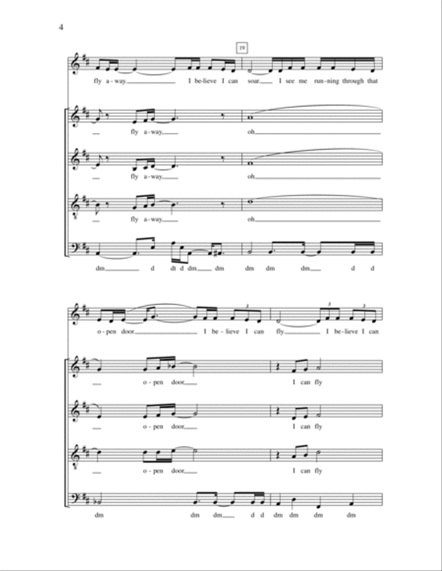 I Believe I Can Fly I Believe I Can Fly 4-Part scores gallery preview page 4