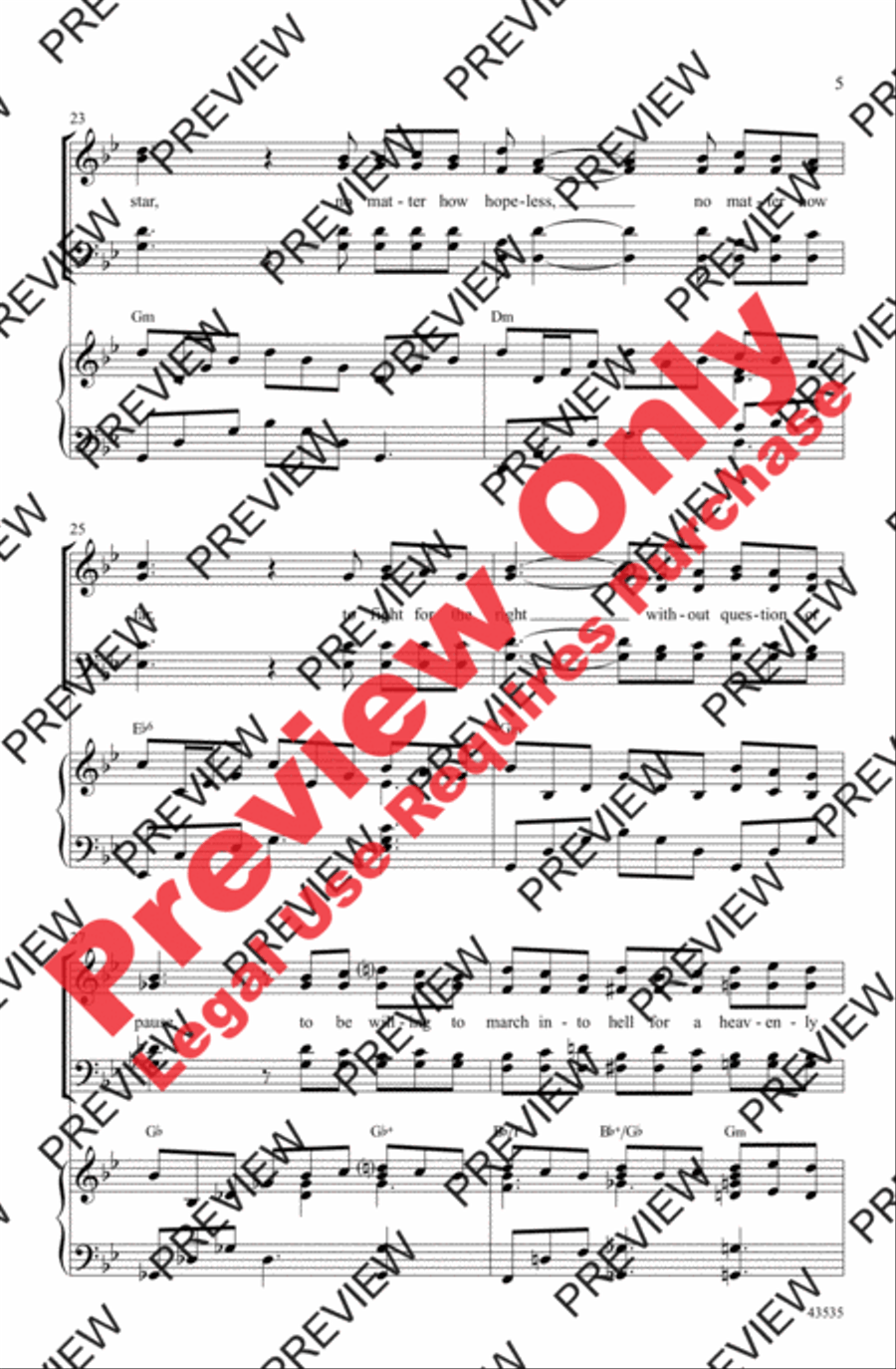 The Impossible Dream 4-Part scores gallery preview page 5