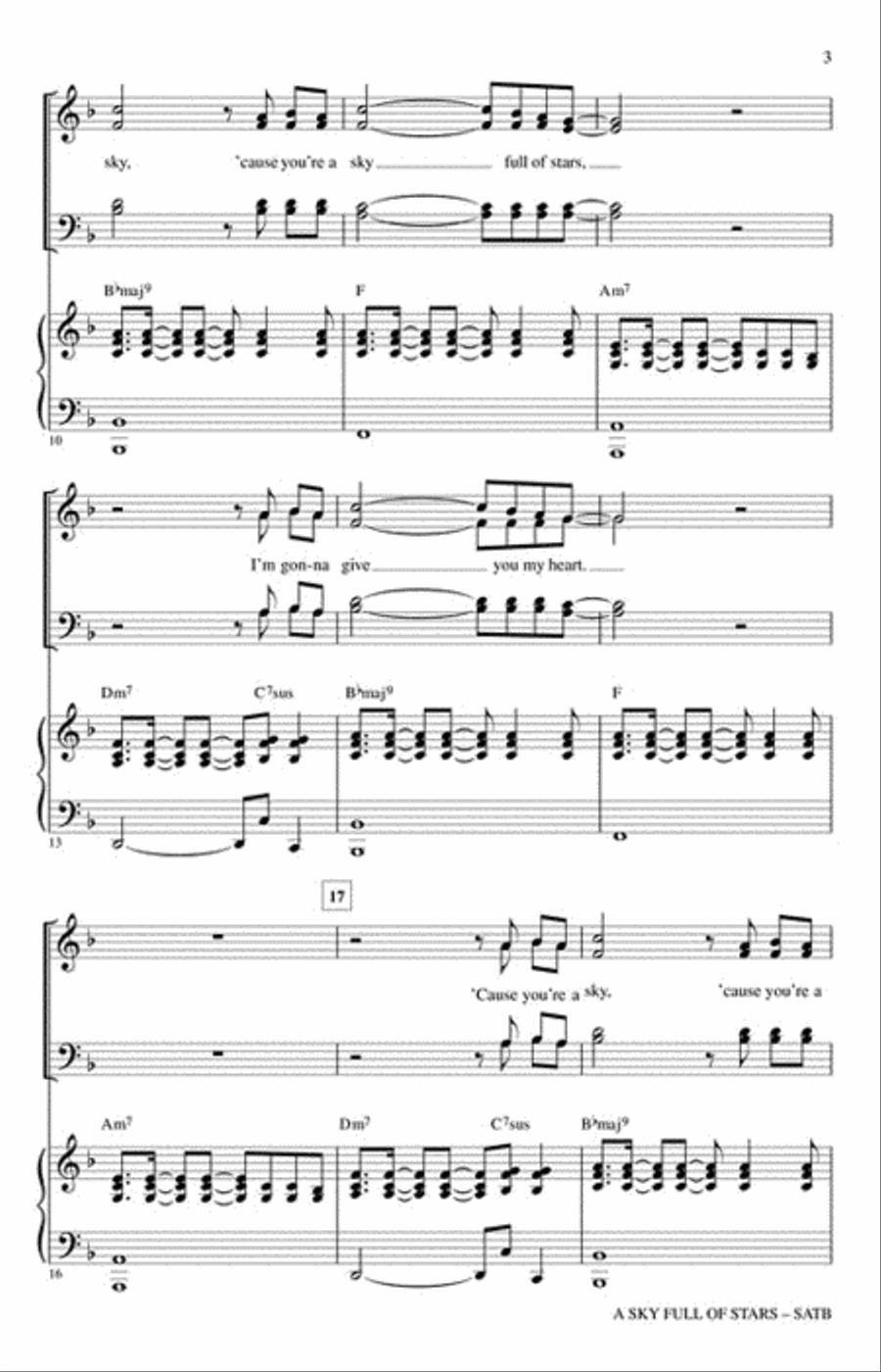A Sky Full of Stars A Sky Full of Stars 4-Part scores gallery preview page 3
