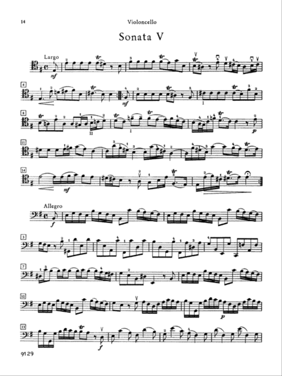 Vivaldi: Six Sonatas for Cello and Basso Continuo