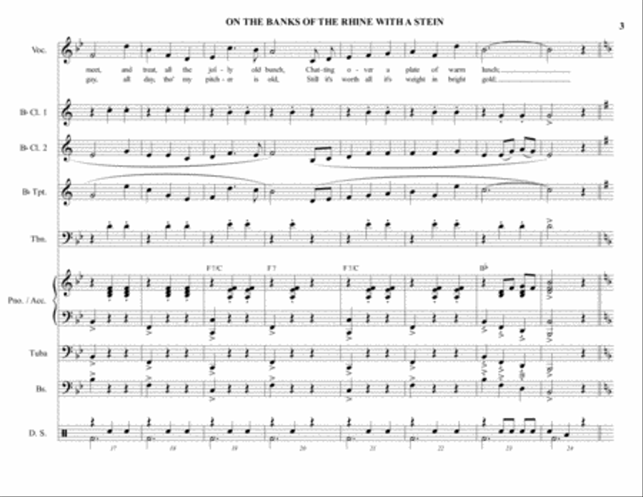 ON THE BANKS OF THE RHINE WITH A STEIN - GERMAN BAND - OKTOBERFEST Large Ensemble scores gallery preview page 3