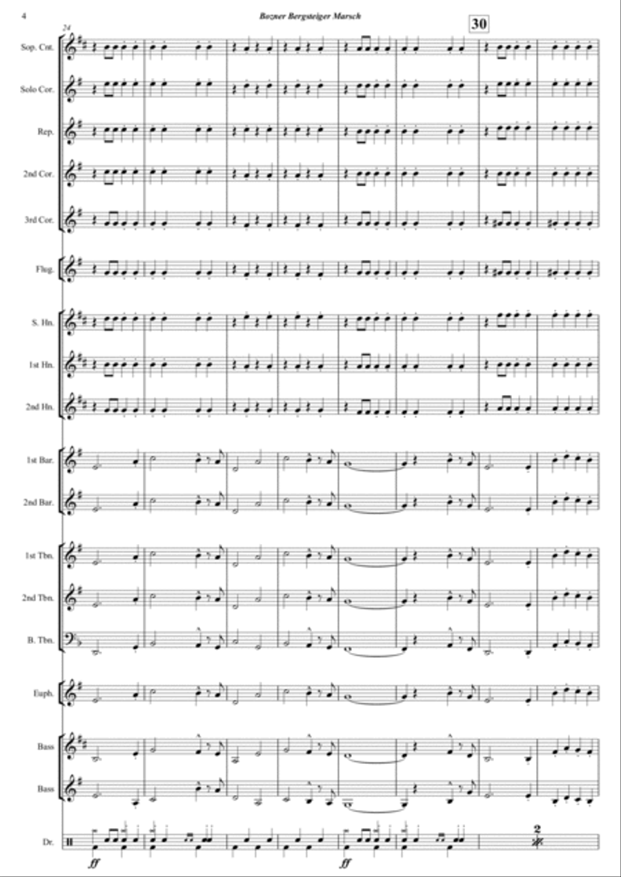 Bozner Bergsteigerlied Brass Band scores gallery preview page 6
