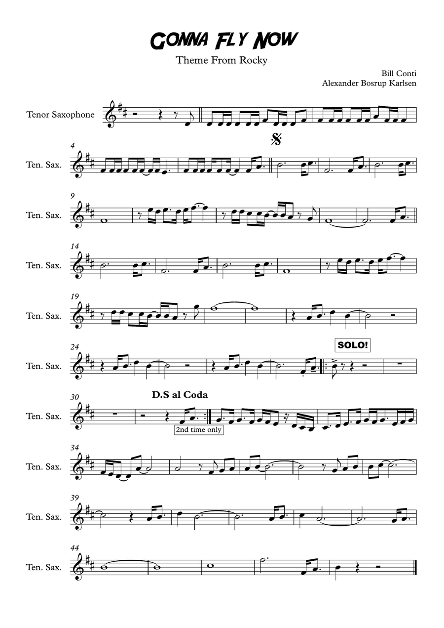 Gonna Fly Now Gonna Fly Now Clarinet Solo scores gallery preview page 1