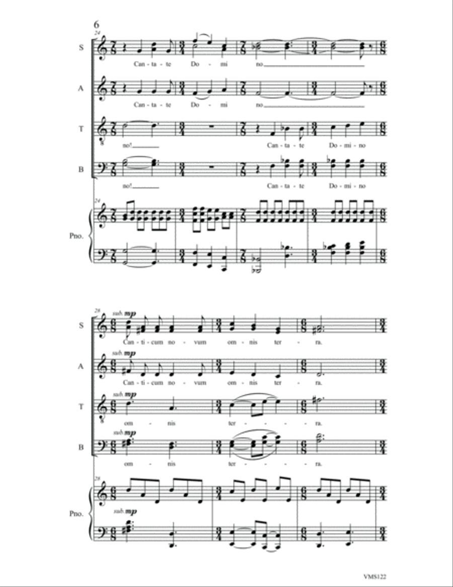 Cantate Domino Canticum Novum 4-Part scores gallery preview page 6