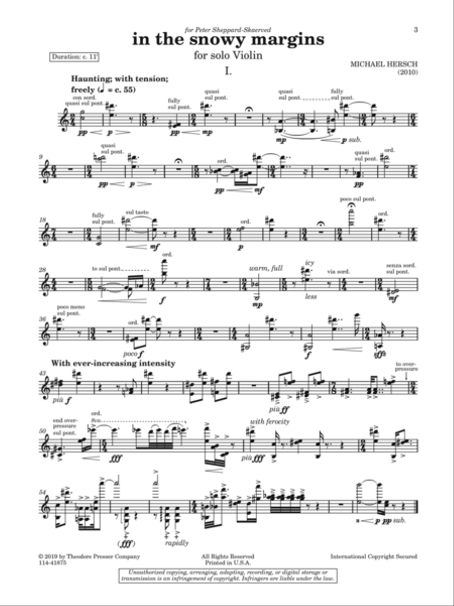 In The Snowy Margins Chamber Music scores gallery preview page 2