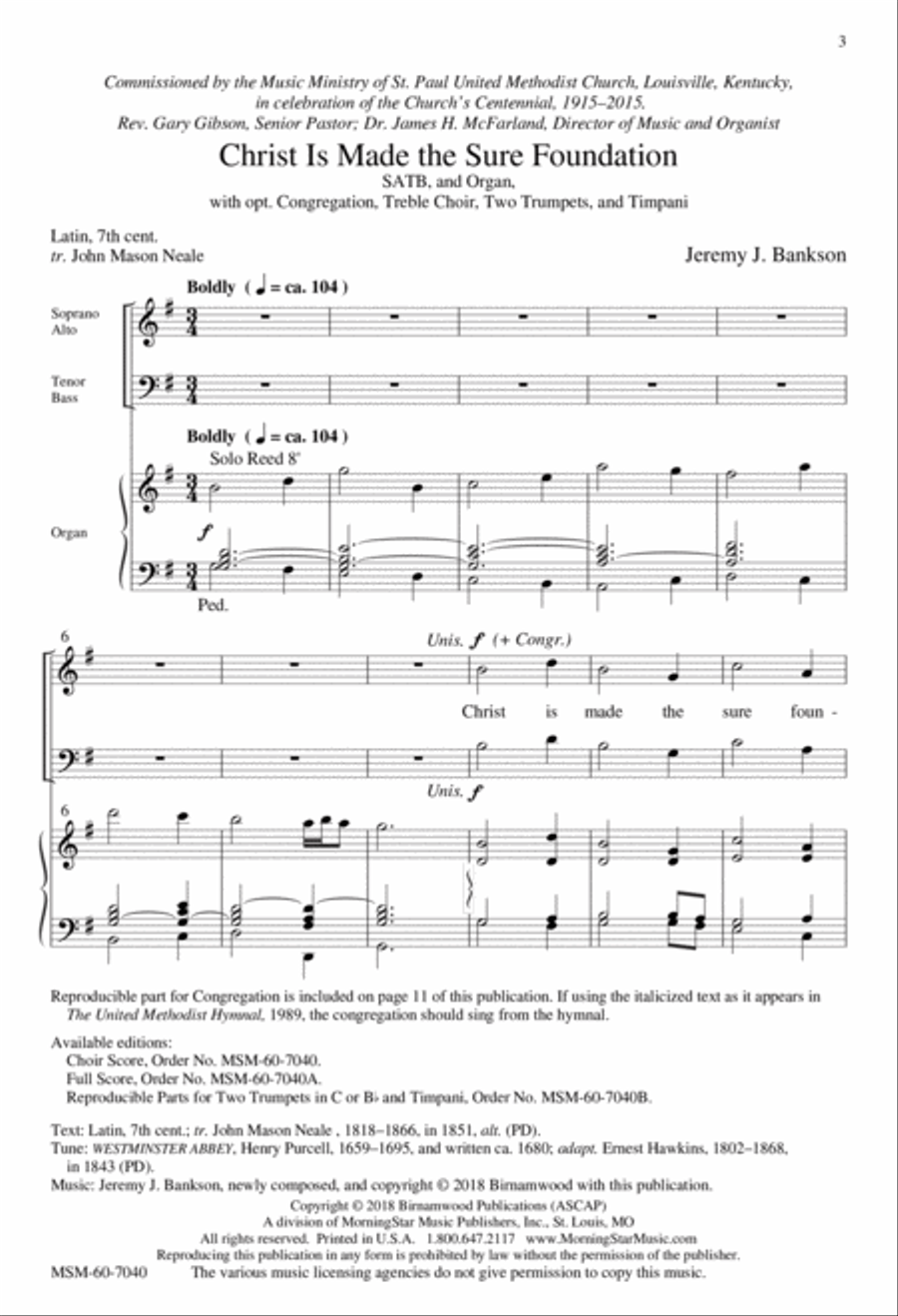 Christ Is Made the Sure Foundation 4-Part scores gallery preview page 2