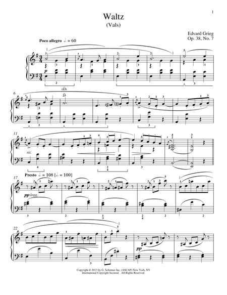 Waltz (Vals), Op. 38, No. 7