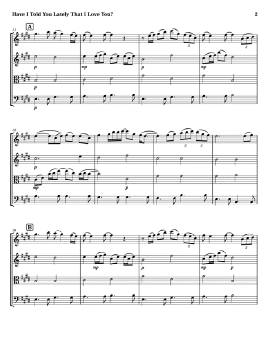 Have I Told You Lately Have I Told You Lately String Quartet scores gallery preview page 2