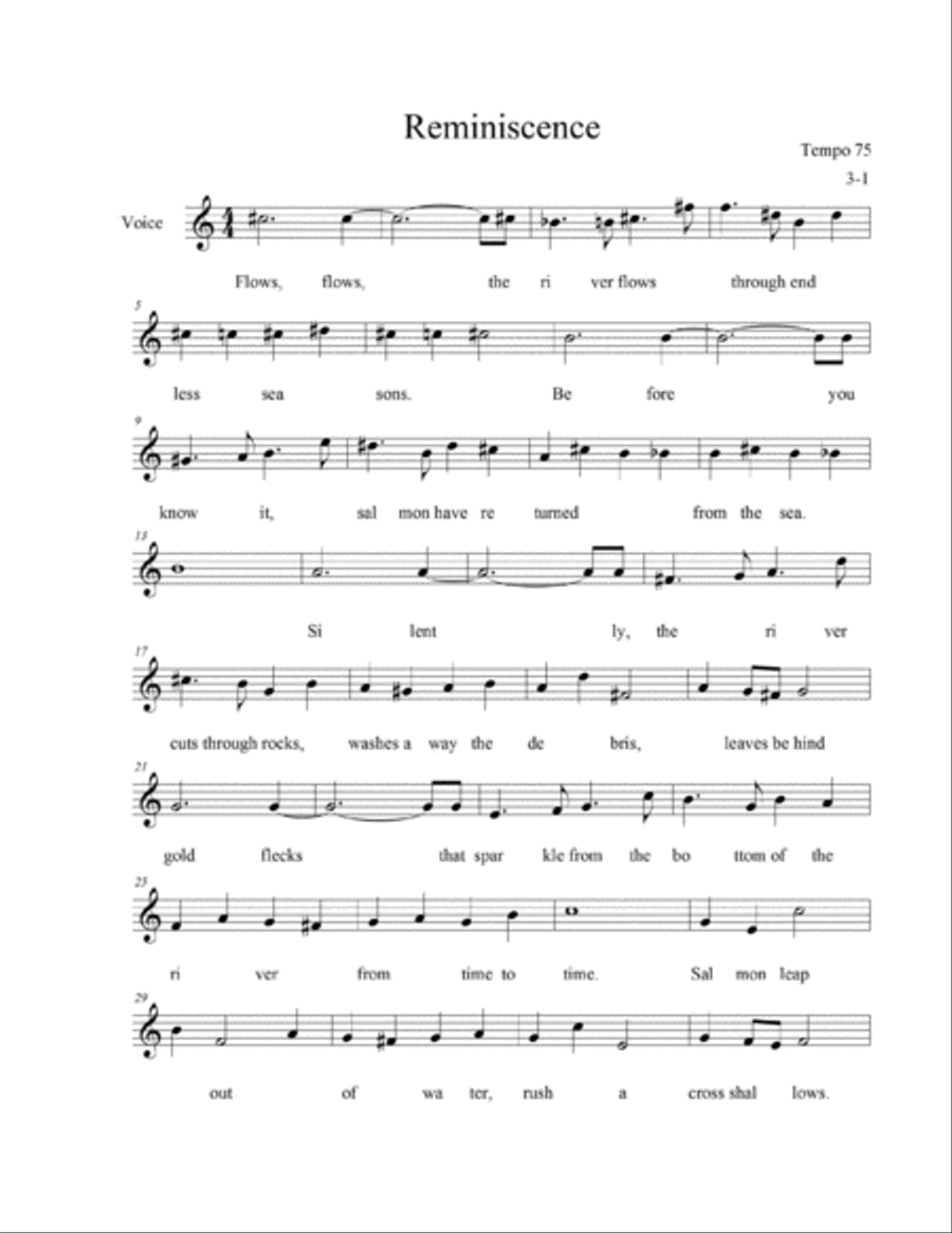 Reminiscence Voice Solo scores gallery preview page 1