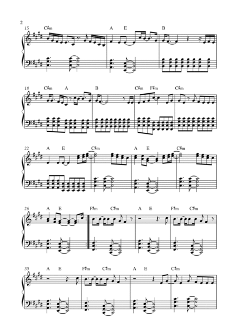 Slow Dancing In A Burning Room Piano Solo scores gallery preview page 2