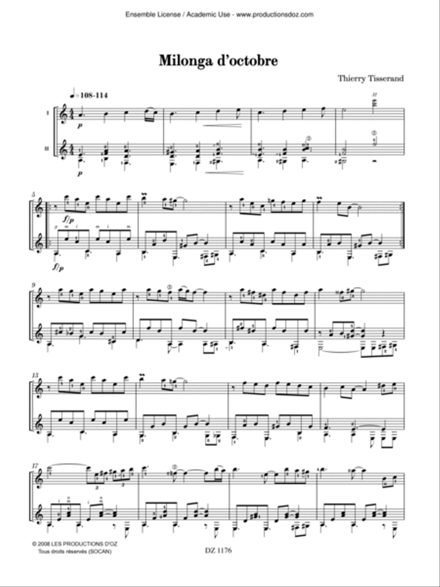 Milonga d'octobre, Rumba Marica Classical Guitar scores gallery preview page 2