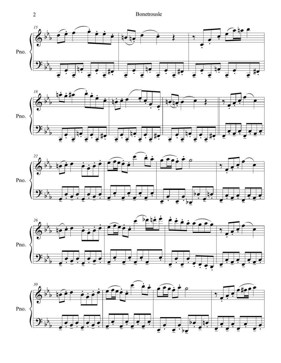 Bonetrousle (from Undertale) Piano Solo scores gallery preview page 2