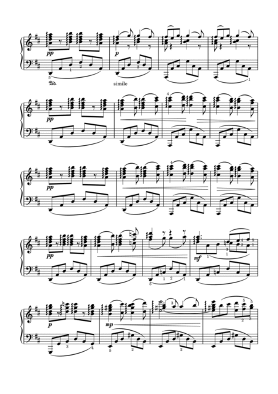Barcarolle from Les contes D'Hoffmann by J Offenbach arr. for piano solo Piano Solo scores gallery preview page 2