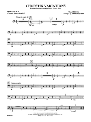 Chopstix Variations (with Opt. Piano Solo): 3rd Percussion