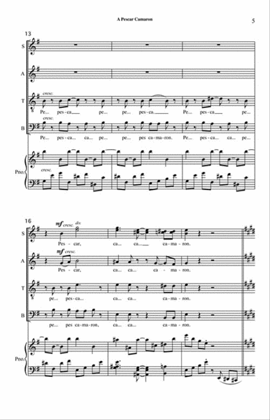 A Pescar Camaron SSATB scores gallery preview page 5